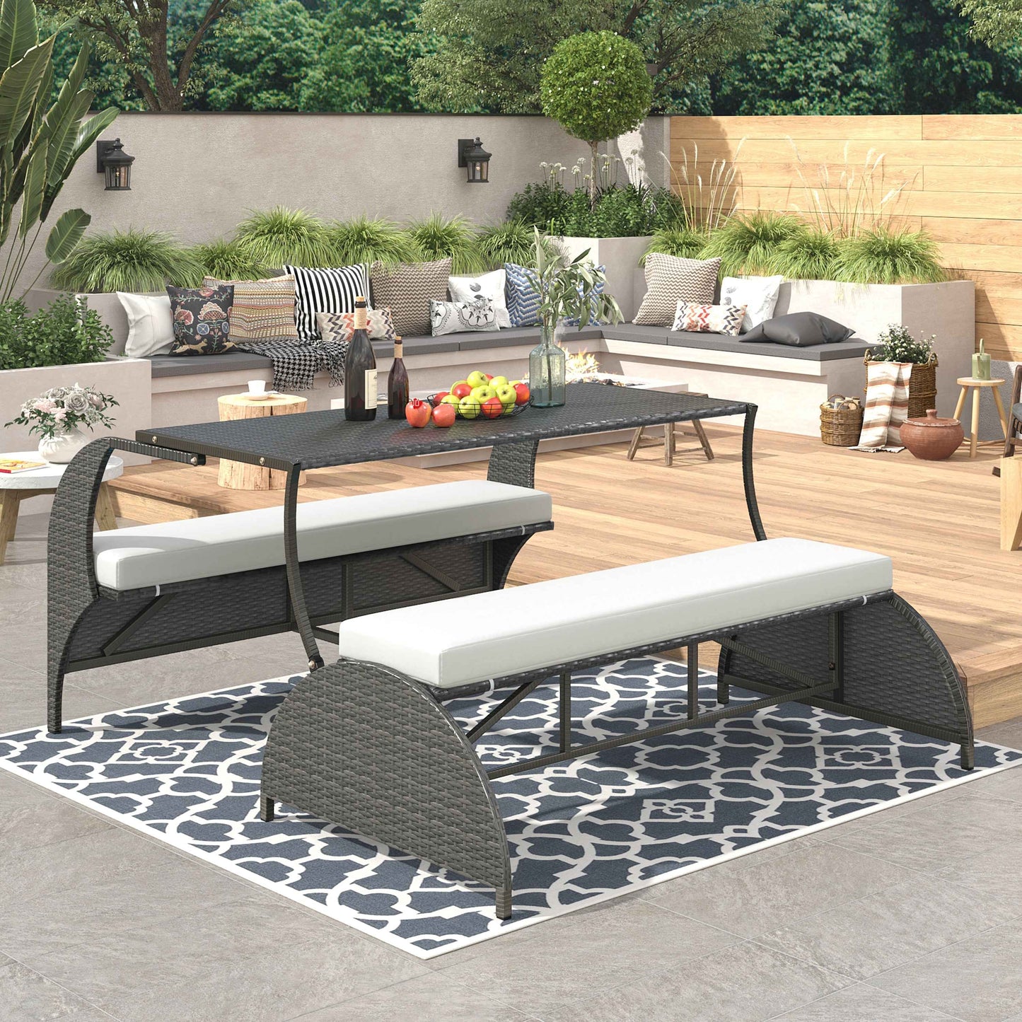 Outdoor Loveseat and Convertible to four seats and a table