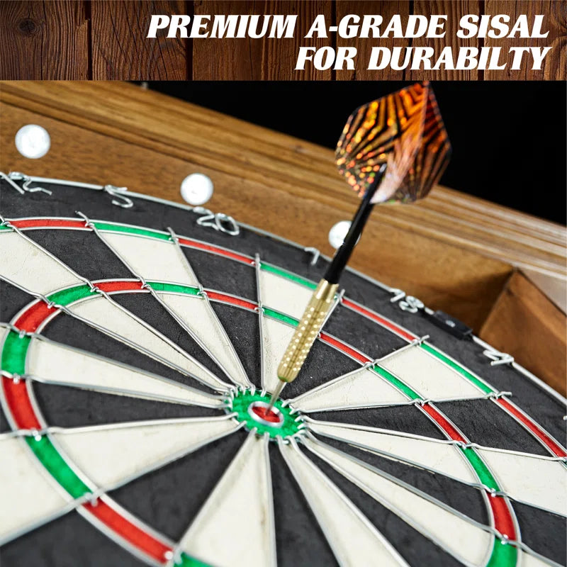 Woodhaven Premium Bristle Dartboard and Cabinet Set with Darts