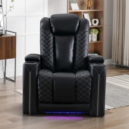 Faux Leather Power Recliner Home Theater Seat