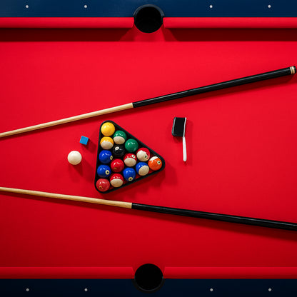 Fullerton 7.5 ft. Billiard Table in Dark Chestnut with Ball Set, Cues, Chalk, Triangle Rack, and Brush