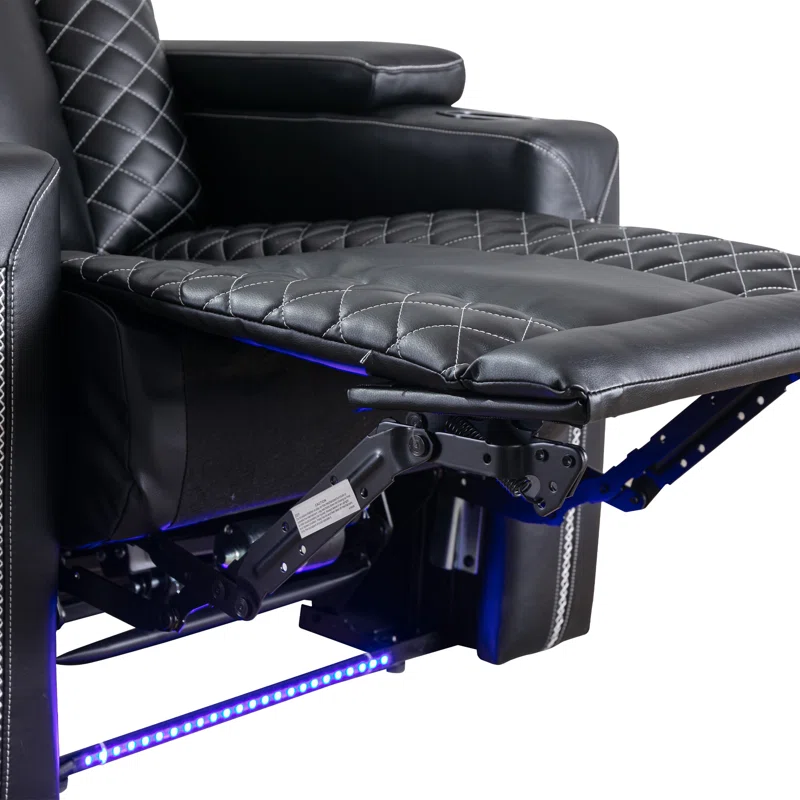 Faux Leather Power Recliner Home Theater Seat