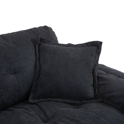 84" Chenille Sofa Small Sofa Loveseat Deep Seat Sofa Couch with 2 Throw Pillows & Memory Foam