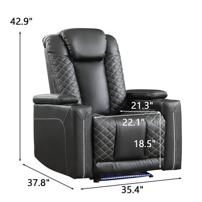 Faux Leather Power Recliner Home Theater Seat