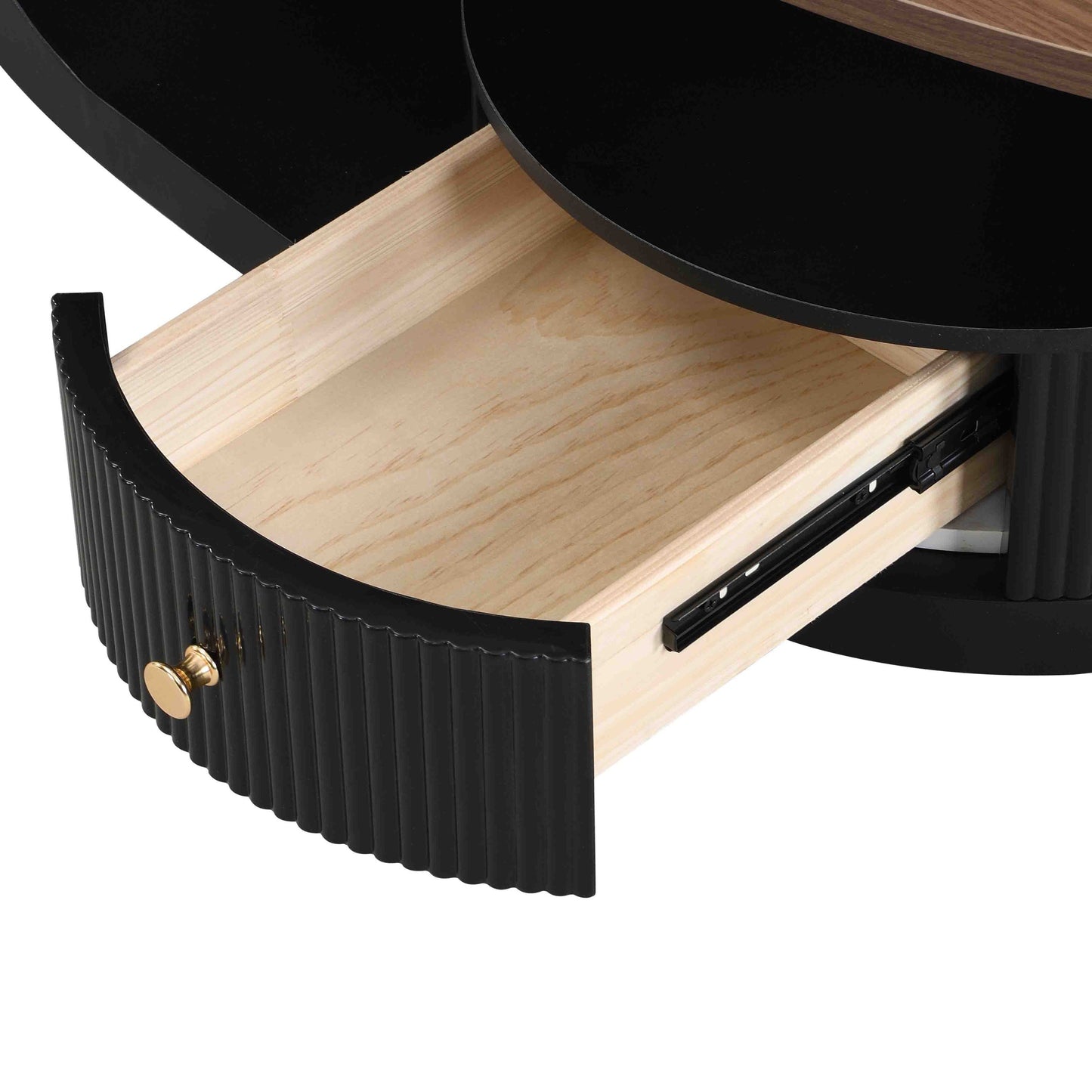 2-Piece Nesting Coffee Table Set with Storage - Black & Brown