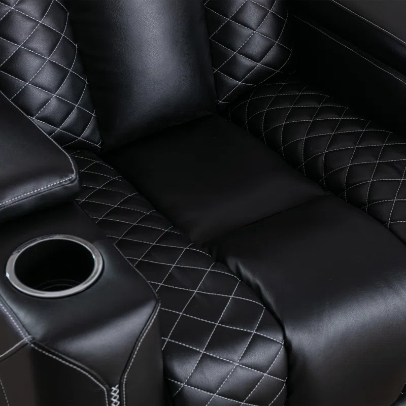 Faux Leather Power Recliner Home Theater Seat