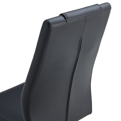 Modern dining chairs with faux leather padded seats, dining room chairs, gold metal leg upholstered chairs set of 6