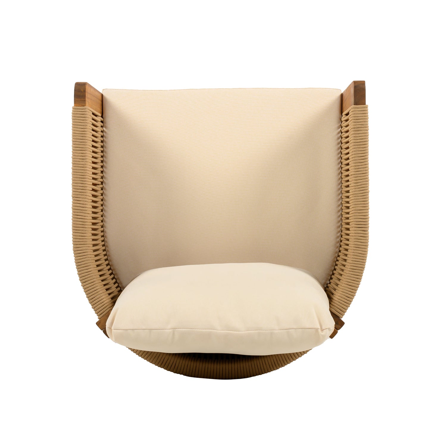 Outdoor Dining Set with Acacia Wood Table and 4 Chairs, Beige