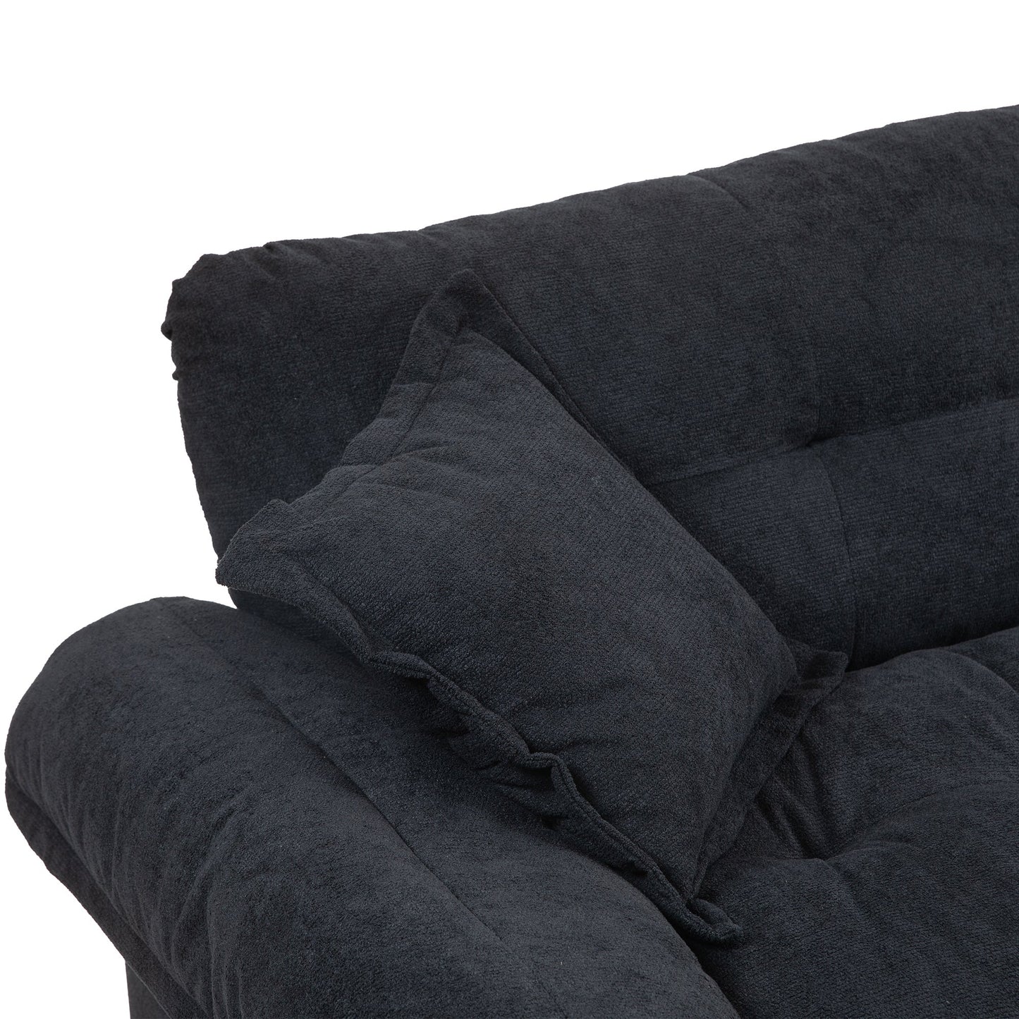 84" Chenille Sofa Small Sofa Loveseat Deep Seat Sofa Couch with 2 Throw Pillows & Memory Foam