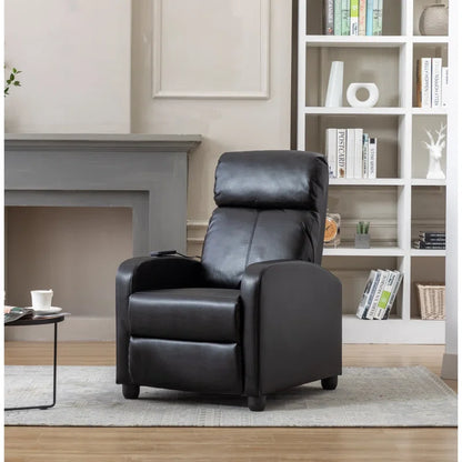 25.6" Wide Modern Soft Breathable Faux Leather Massage Home Theater Individual Seat with Remote Control (Set of 4)