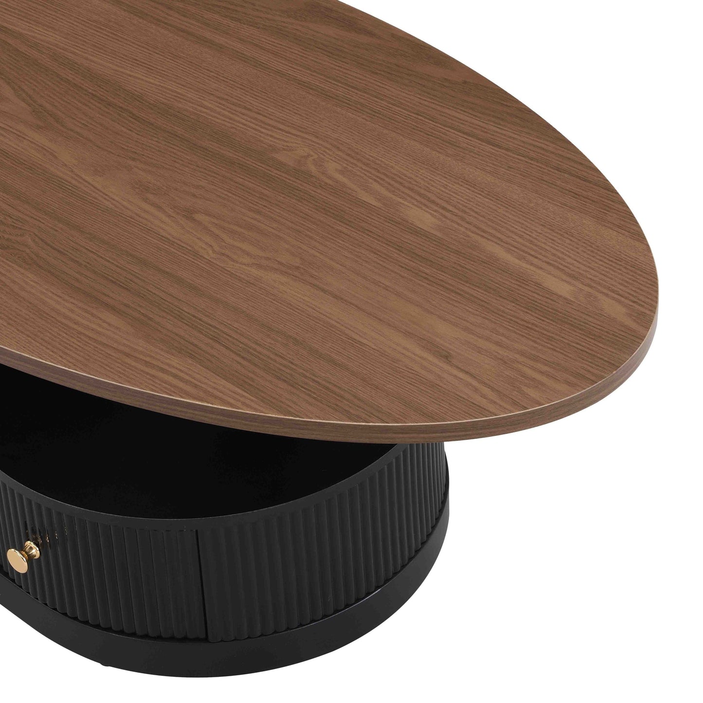 2-Piece Nesting Coffee Table Set with Storage - Black & Brown