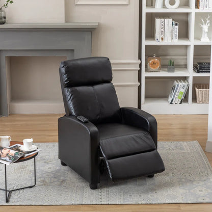 25.6" Wide Modern Soft Breathable Faux Leather Massage Home Theater Individual Seat with Remote Control (Set of 4)