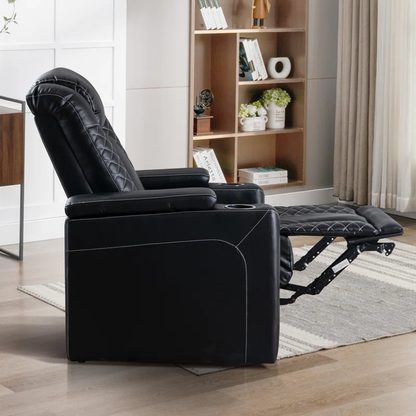 Faux Leather Power Recliner Home Theater Seat