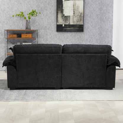84" Chenille Sofa Small Sofa Loveseat Deep Seat Sofa Couch with 2 Throw Pillows & Memory Foam