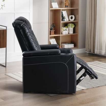 Faux Leather Power Recliner Home Theater Seat