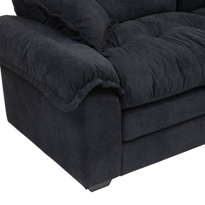 84" Chenille Sofa Small Sofa Loveseat Deep Seat Sofa Couch with 2 Throw Pillows & Memory Foam