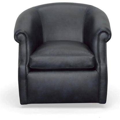 Seattle Black Leather Swivel Club Chair