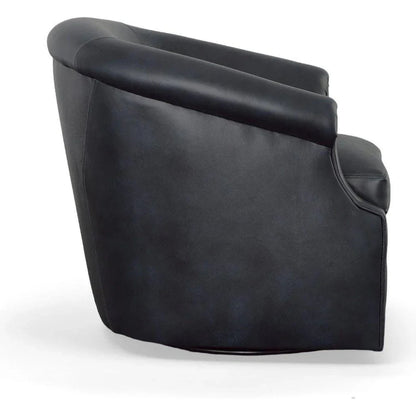 Seattle Black Leather Swivel Club Chair