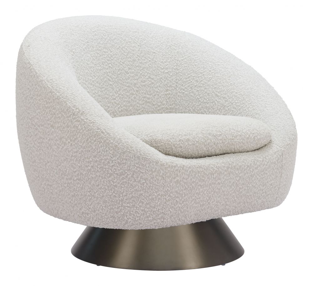 Modan Textured Fabric Swivel Club Chair