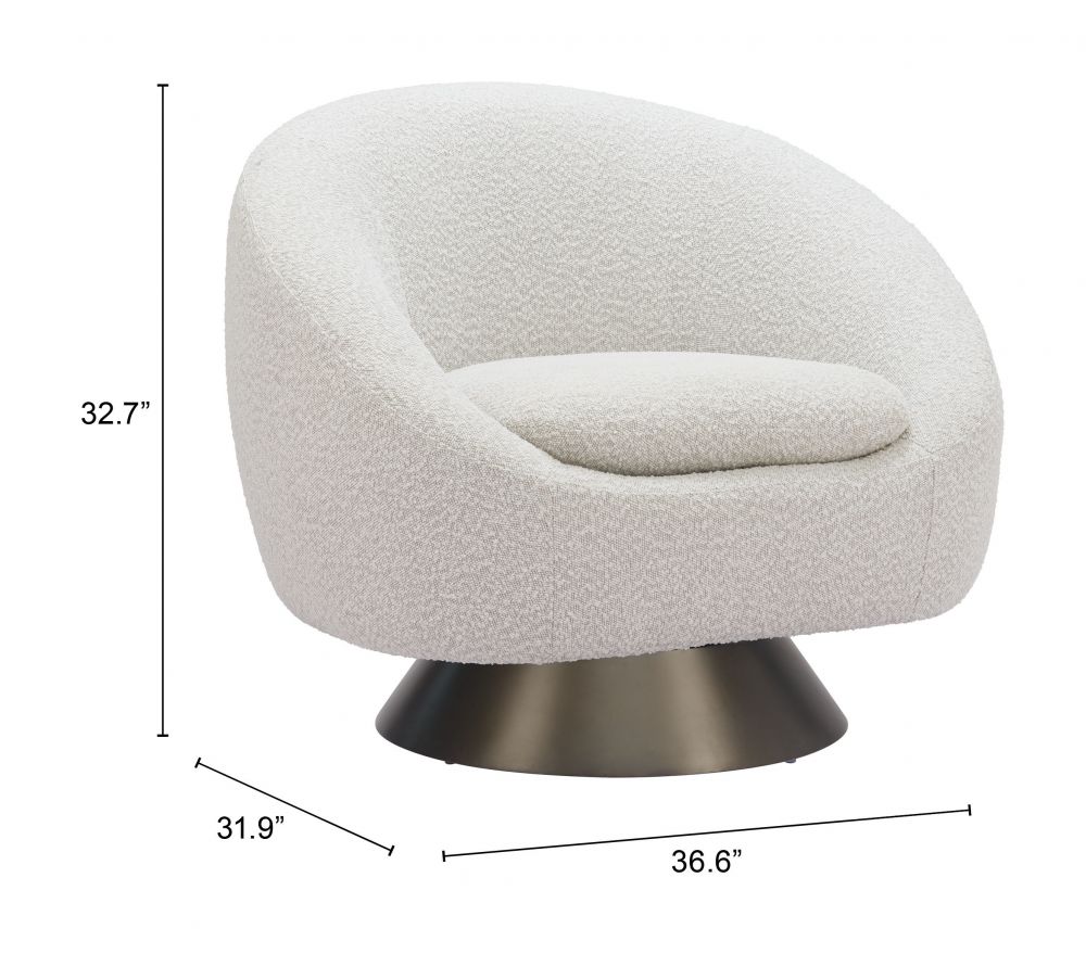 Modan Textured Fabric Swivel Club Chair