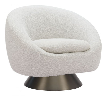 Modan Textured Fabric Swivel Club Chair