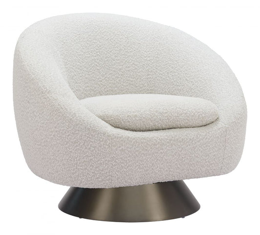 Modan Textured Fabric Swivel Club Chair