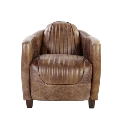 Brancaster Grain Leather Chair - Brown