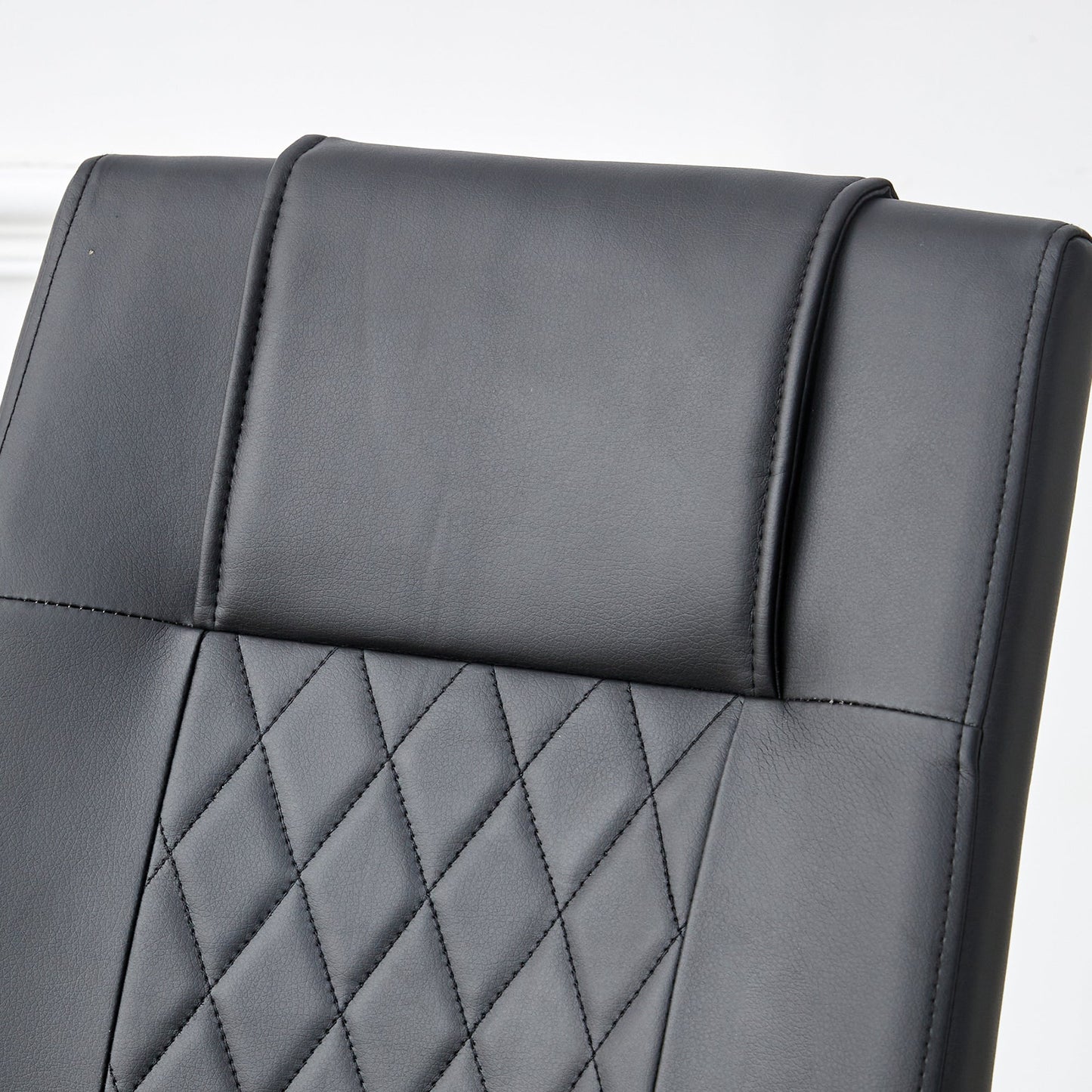Modern dining chairs with faux leather padded seats, dining room chairs, gold metal leg upholstered chairs set of 6