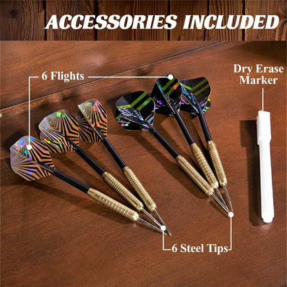 Woodhaven Premium Bristle Dartboard and Cabinet Set with Darts