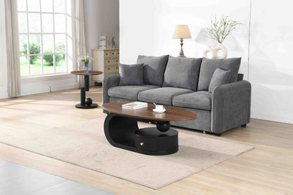 2-Piece Nesting Coffee Table Set with Storage - Black & Brown
