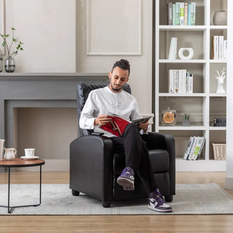 25.6" Wide Modern Soft Breathable Faux Leather Massage Home Theater Individual Seat with Remote Control (Set of 4)