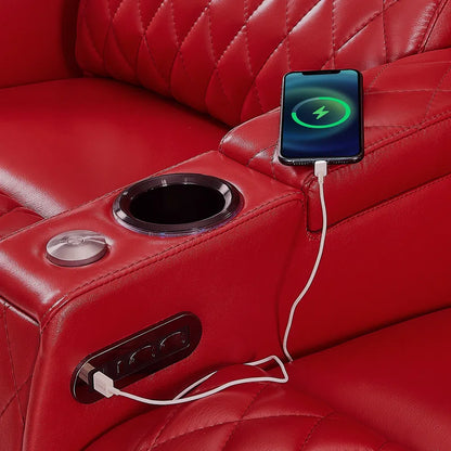 Haiylee Zero Gravity Home Theater Seating Top Grain Leather Recliner Sofa Power Headrest Footrest