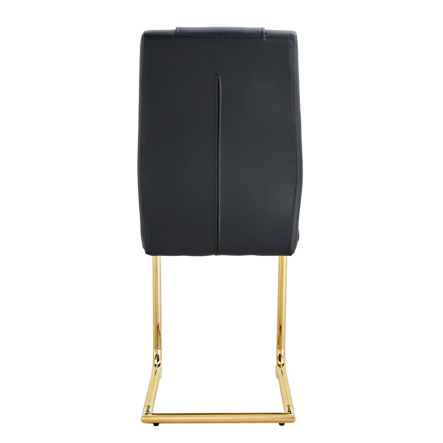 Modern dining chairs with faux leather padded seats, dining room chairs, gold metal leg upholstered chairs set of 6