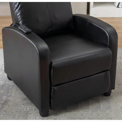 25.6" Wide Modern Soft Breathable Faux Leather Massage Home Theater Individual Seat with Remote Control (Set of 4)