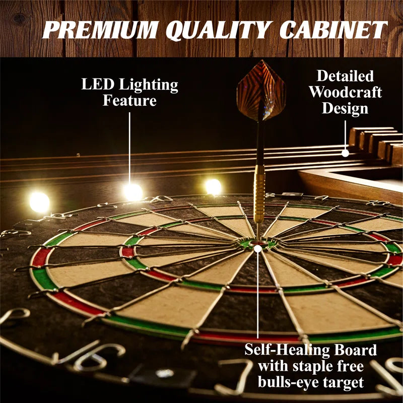 Woodhaven Premium Bristle Dartboard and Cabinet Set with Darts