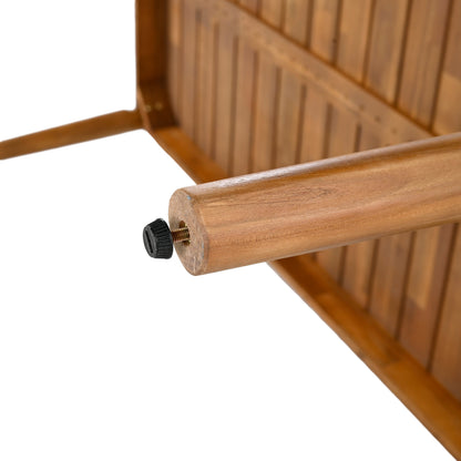 Outdoor Dining Set with Acacia Wood Table and 4 Chairs, Beige