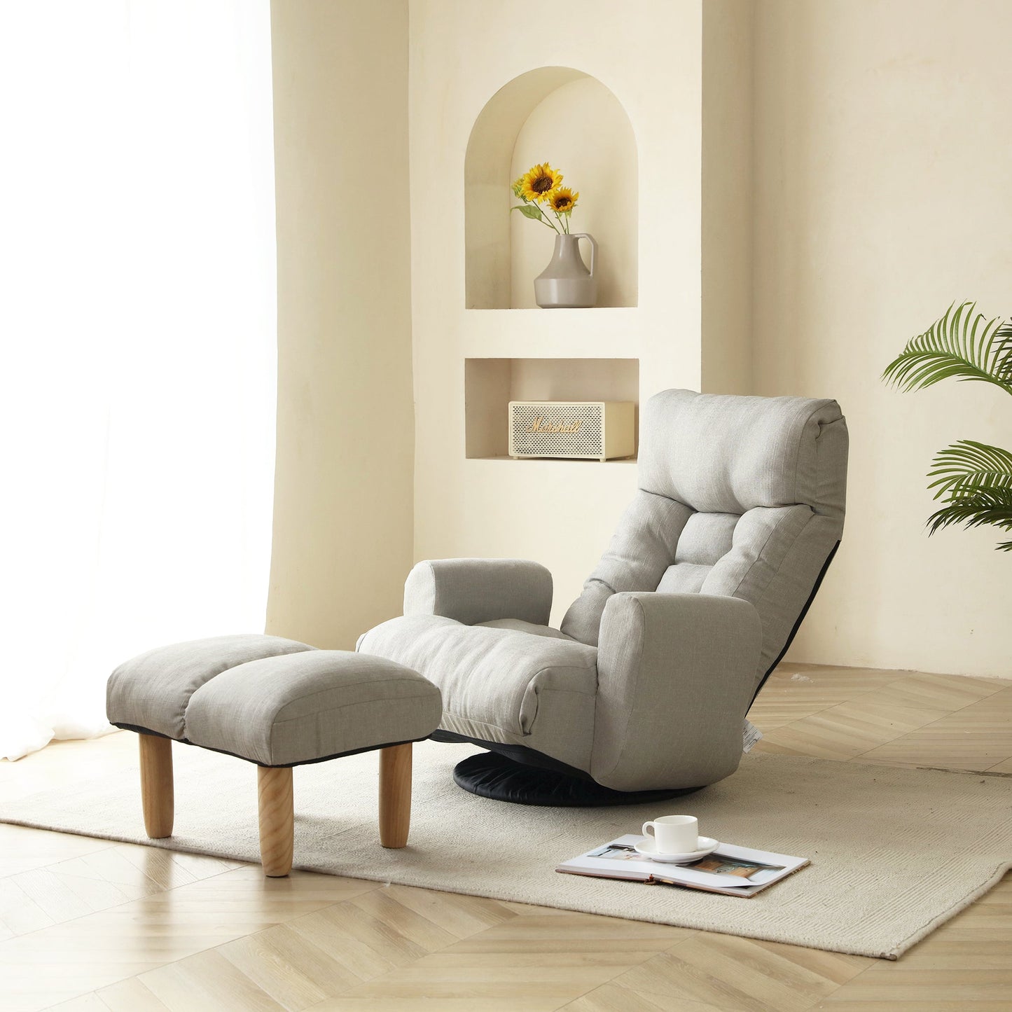 360 degree rotatable leisure sofa and lounge chair combination