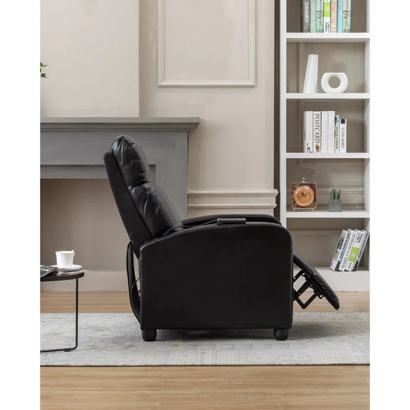 25.6" Wide Modern Soft Breathable Faux Leather Massage Home Theater Individual Seat with Remote Control (Set of 4)