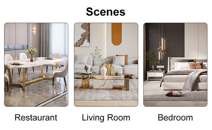 Modern dining chairs with faux leather padded seats, dining room chairs, gold metal leg upholstered chairs set of 6
