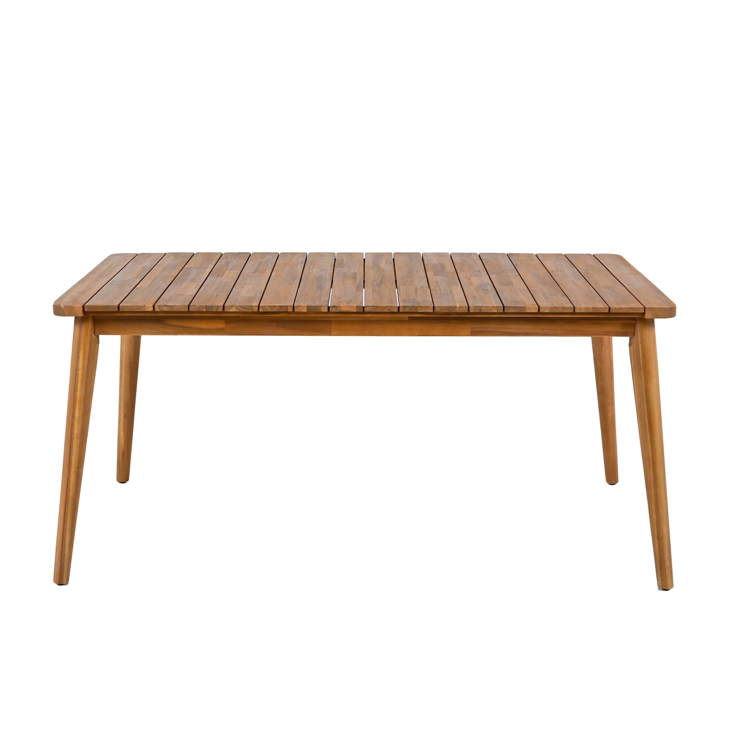 Outdoor Dining Set with Acacia Wood Table and 4 Chairs, Beige