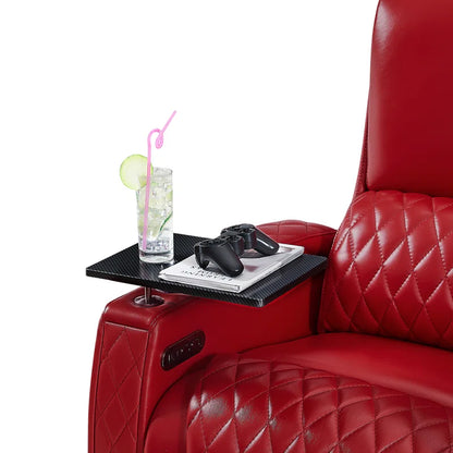 Haiylee Zero Gravity Home Theater Seating Top Grain Leather Recliner Sofa Power Headrest Footrest