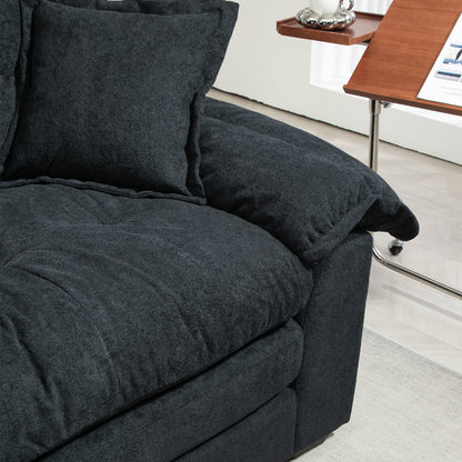 84" Chenille Sofa Small Sofa Loveseat Deep Seat Sofa Couch with 2 Throw Pillows & Memory Foam