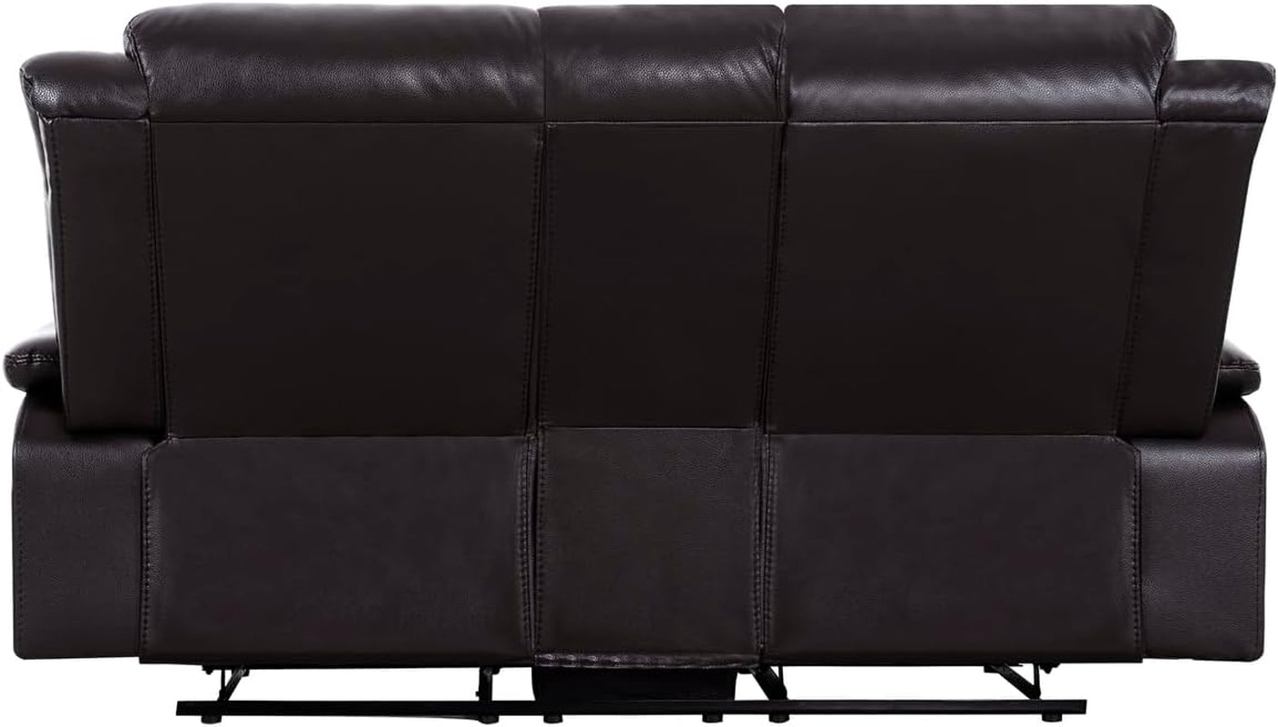 Oversized Espresso Leather Recliner Loveseat For Home Theater
