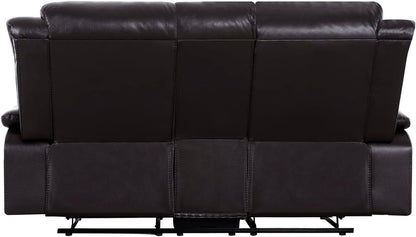 Oversized Espresso Leather Recliner Loveseat For Home Theater
