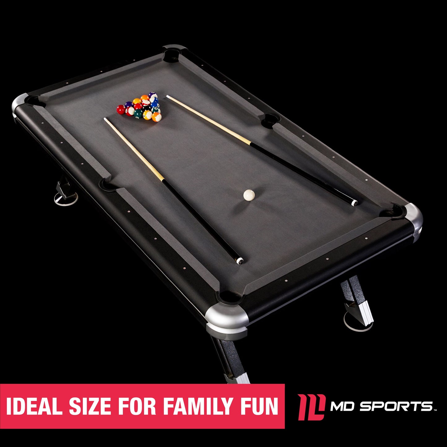 7.5 Ft. Titan Pool Table, Billiard Table with Accessories by