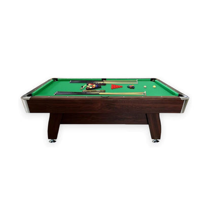 8FT Modern Green Felt Billiard Pool Table With Automatic Ball Return And Accessories Kit