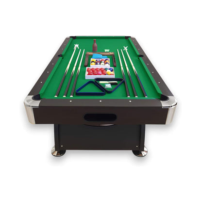 8FT Modern Green Felt Billiard Pool Table With Automatic Ball Return And Accessories Kit