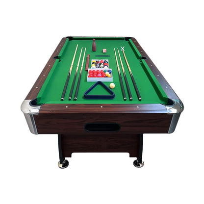 8FT Modern Green Felt Billiard Pool Table With Automatic Ball Return And Accessories Kit