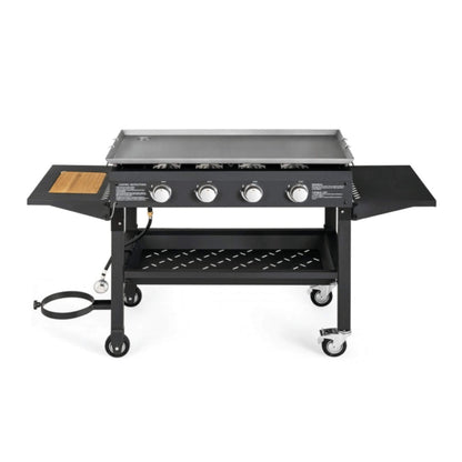 Portable Outdoor 4 Burner Propane Flat Top Gas Grill W/ Wheels, 60K BTU