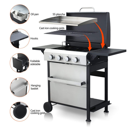 Premium Outdoor 4-Burner Propane BBQ Grill