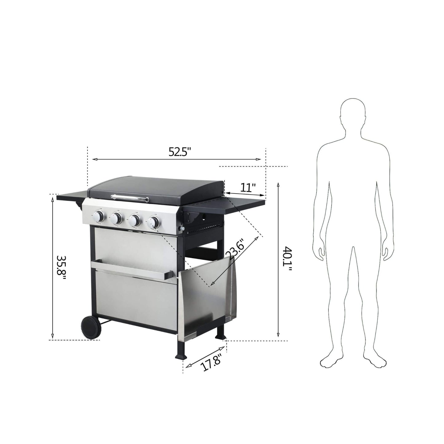 Premium Outdoor 4-Burner Propane BBQ Grill